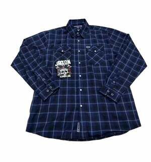 Dixxon Flannel Company Blue and Black Plaid Long Sleeve Button-Up Flannel Shirt